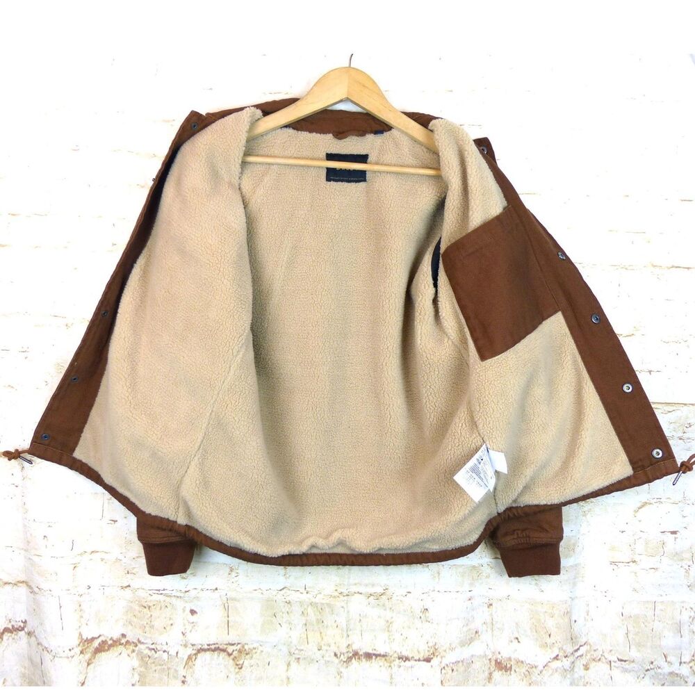 Deus Ex Machina Jacket Mens XS Brown Latham Canvas Coach Sherpa Lined Motorcycle - Picture 13 of 16